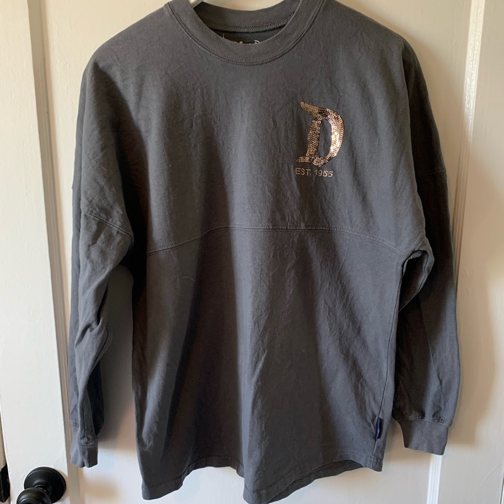 DisneyLand Resort Spirit Jersey Gray Rose Gold Sequin Size Small